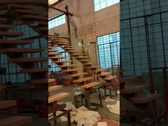 مسطح منحني درج حديدي زجاج الفولاذ المقاوم للصدأ GlassTread